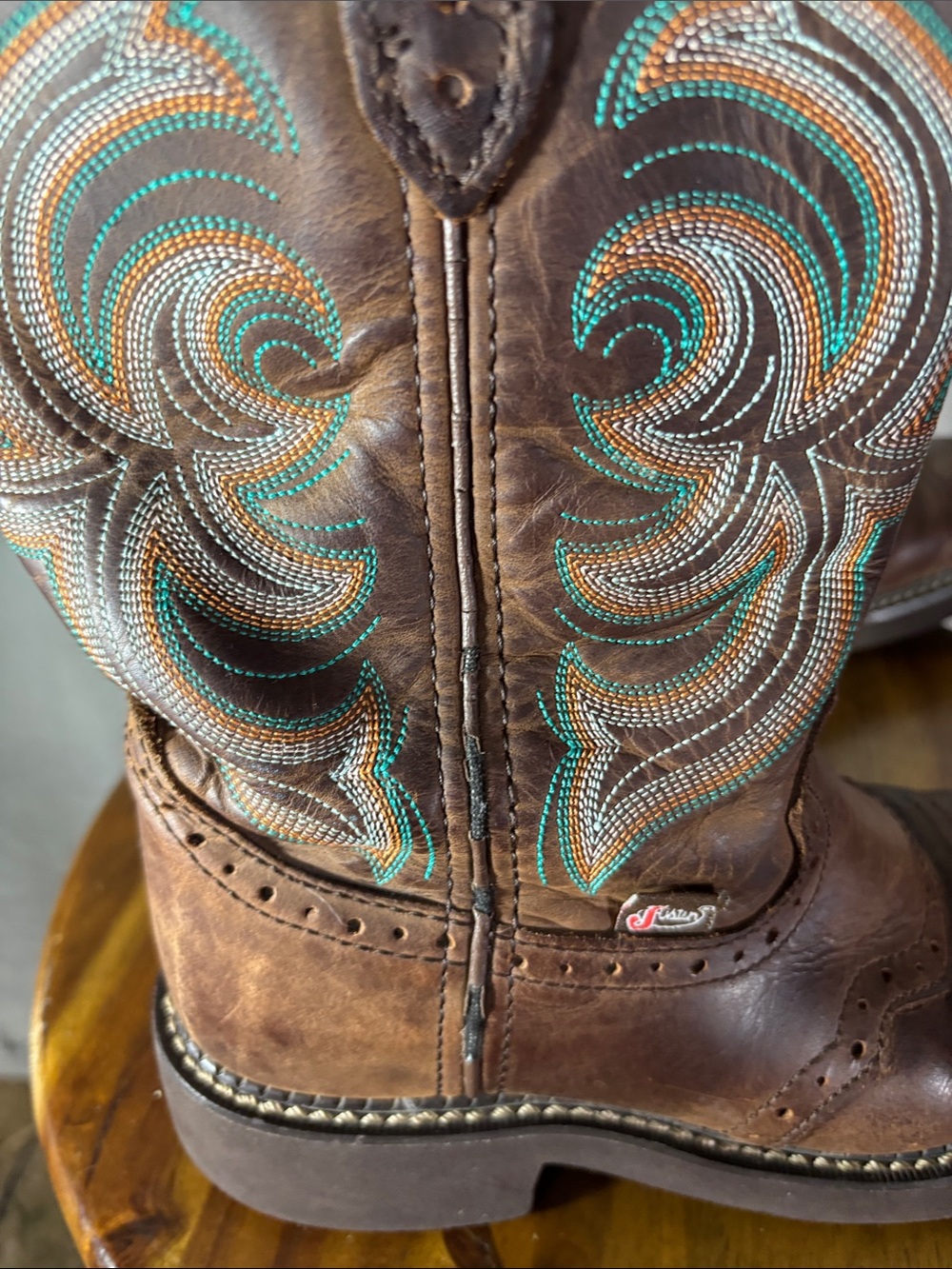 Justin Gypsy Inji Brown Leather Western Cowgirl Boots 6.5B GY9984 - Picture 7 of 11